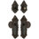 Grandeur Grande Victorian Long Plate Entry Set with Soleil Knob in Antique Pewter