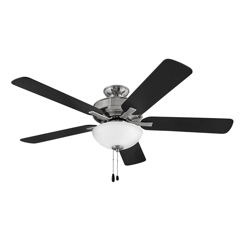 Metro Illuminated 52-in Ceiling Fan - Bulbs Included, Brushed Nickel with Matte Black Blades