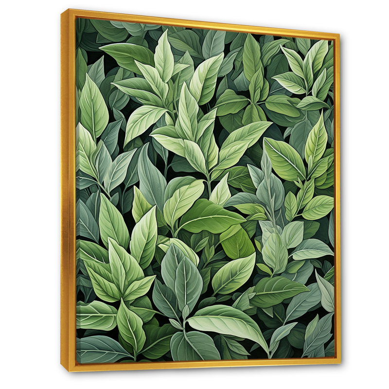 Herbes, sauge, sagesse, art floral, Cadre flottant doré, 32" H x 16" W