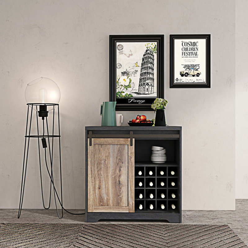 Armoire de bar Farmhouse, Noir, noir, noir, noir
