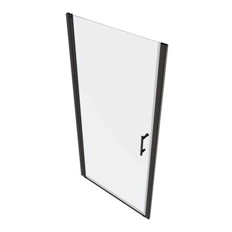 Porte de douche universelle pivotante avec verre trempé, Noir