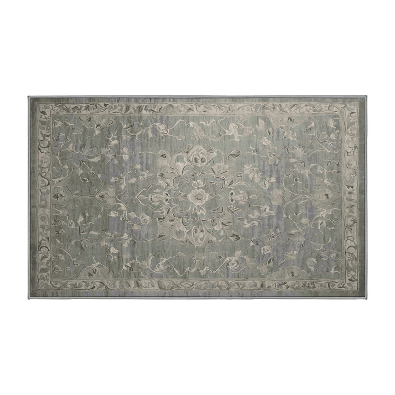 Tapis gris lavable à la machine, Rectangle 2 pi x 3 pi