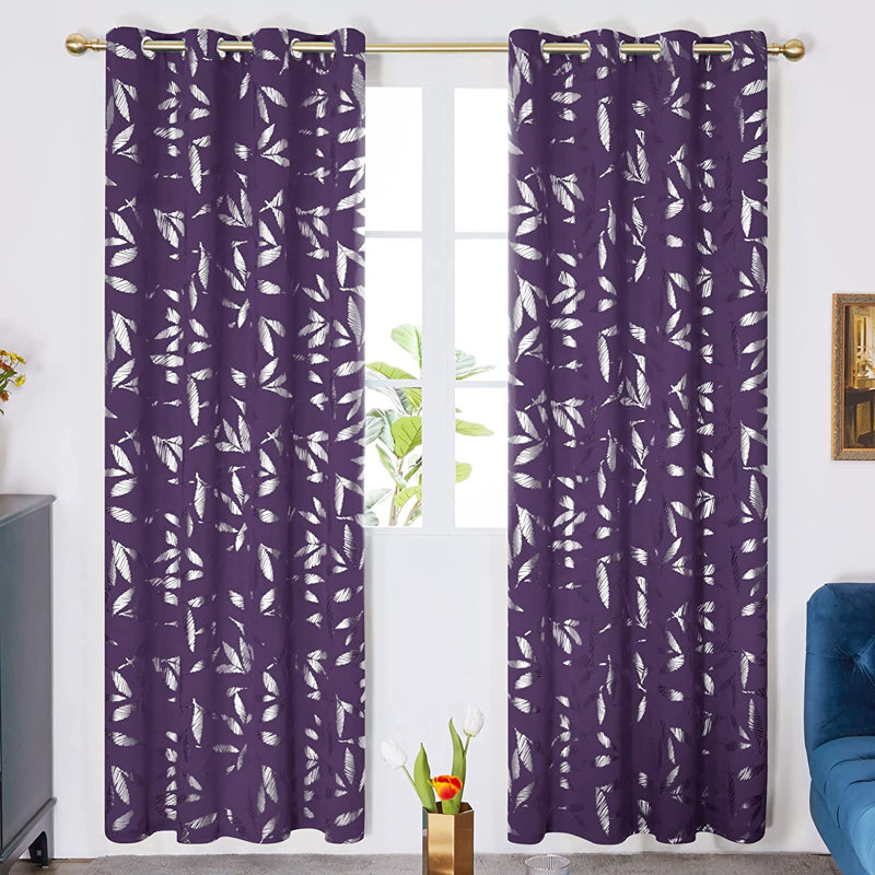 Polyester Room Darkening Curtain Pair, Royal Purple, 52" W x 72" L