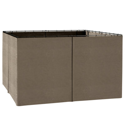 10' X 12' Dark Brown Gazebo Sidewall, With Panels, Hooks, For Pergola Privacy Barrier Sidewall Replacement 12', Brown, Hooks & Outdoor