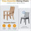 Chaise de patio en aluminium toutes saisons avec texture semblable au bois et coussin épais