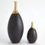 Dipped Golden Crackle/Black Slender Vase-101942817