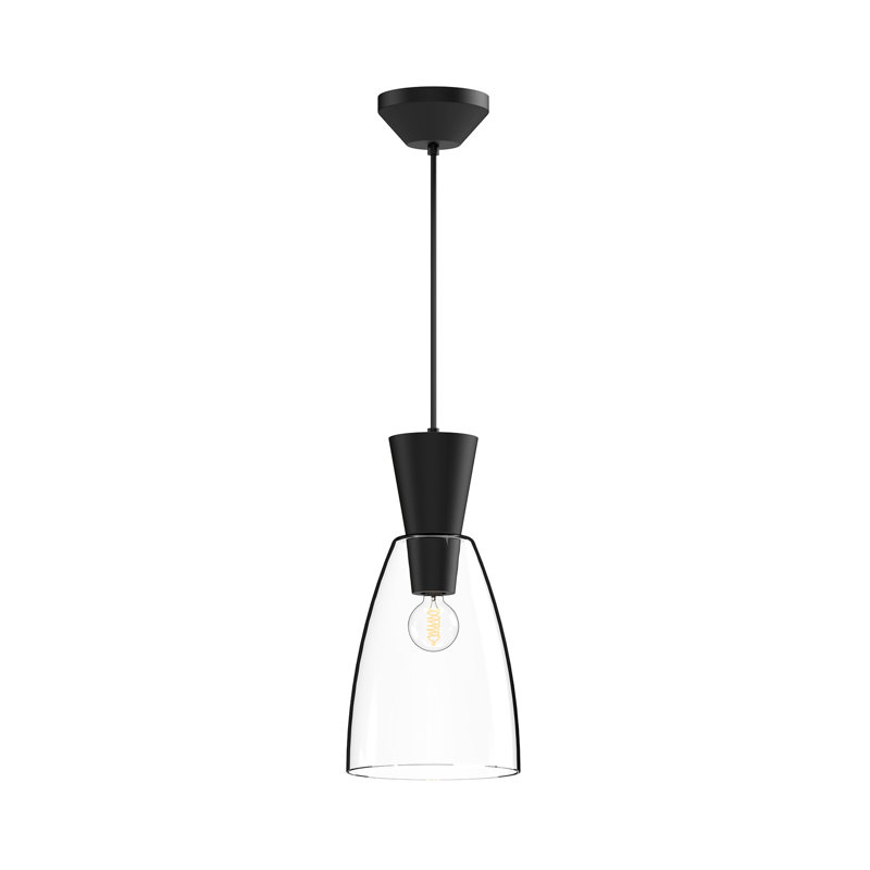 Luminaire suspendu en pot 1 lumière Moxie, Noir mat