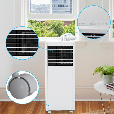 Portable AC Unit with Window Installation Kit - 3-in-1 Air Conditioner, Dehumidifier & Fan for Cooling Bedrooms, Living Rooms, Apartments - Adjustable Thermostat, Timer Control & Remote