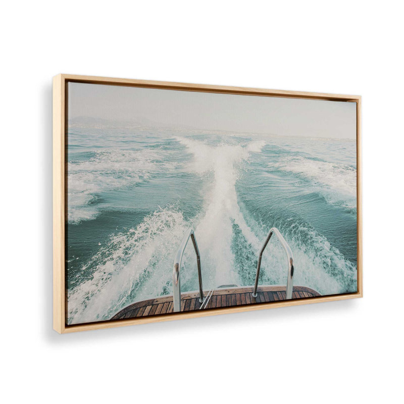 Ocean Trails Canvas Print, American Maple Framed, 32.75" H x 48.75" W x 1.75" D, 1