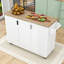 Chariot pour îlot de cuisine roulant Erela Farmhouse avec abattant et supports de rangement internes-1945059347