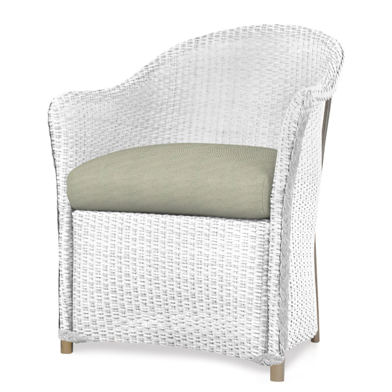 Weekend Retreat Outdoor Dining Armchair, Callen Celadon, White