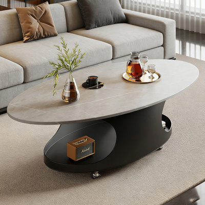 Table basse ovale simple avec poulie