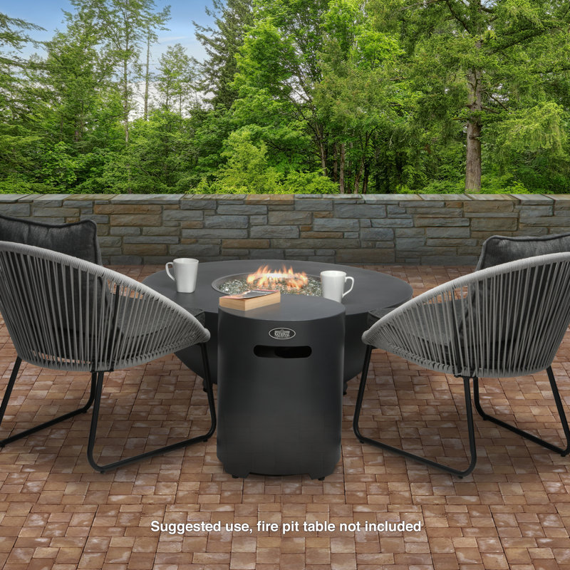 20" Gray Aluminum Propane Tank Cover with Faux Concrete Finish