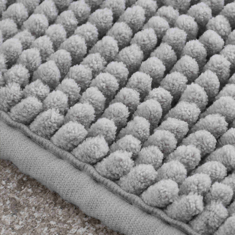 Bobble Bath Runner, Silver Grey