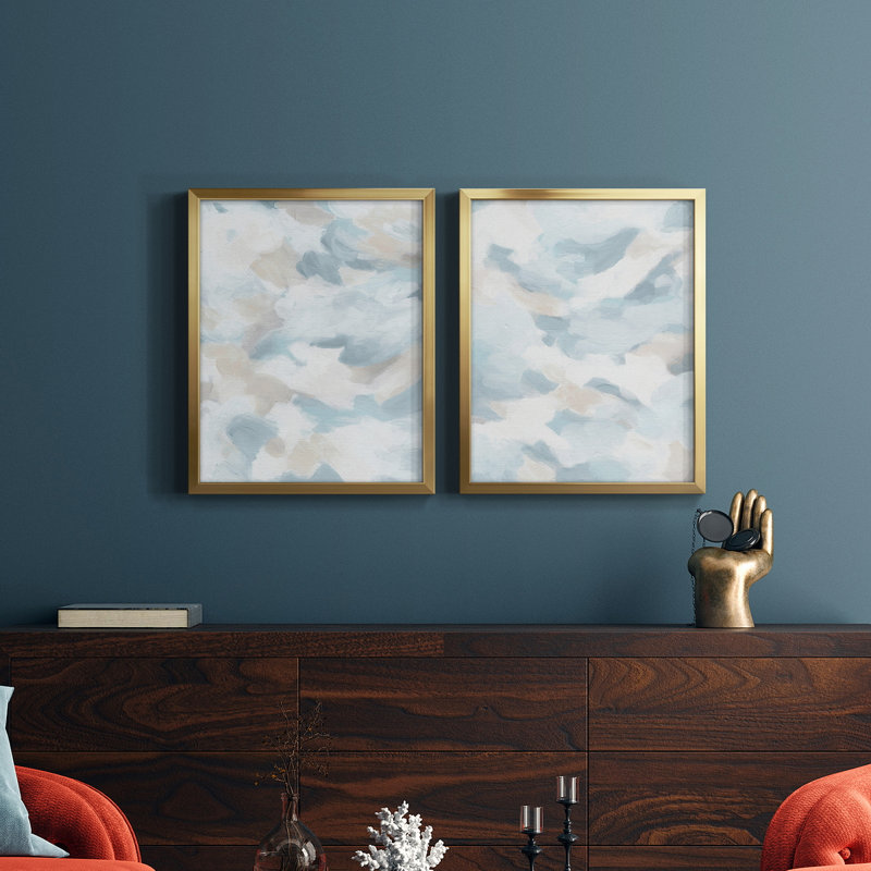 Sky Sweep I - impression 2 pièces, H 16 po x l 38 po x P 1,5 po, Papier avec cadre doré