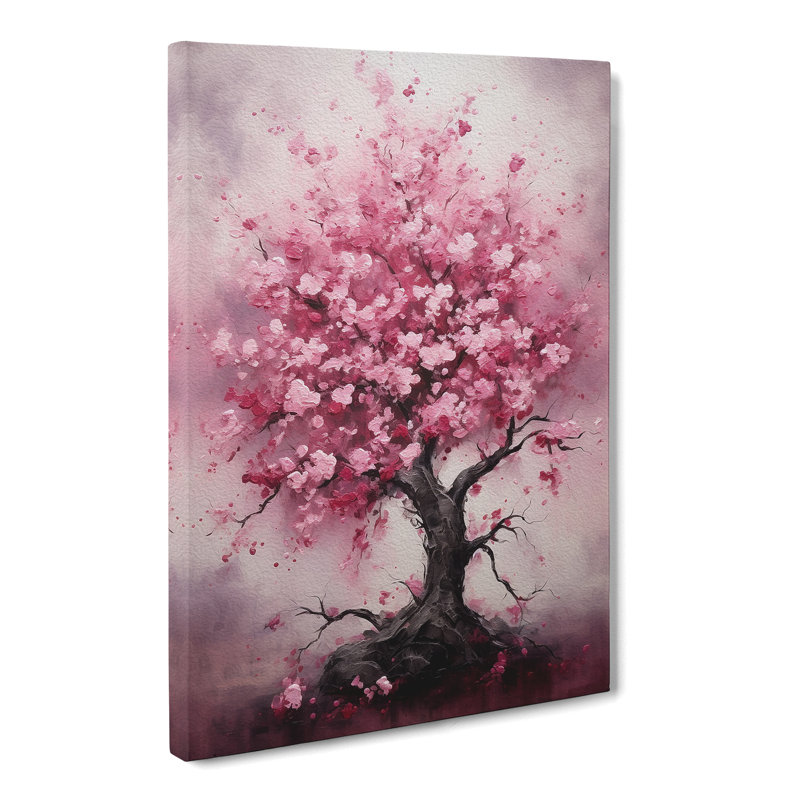 Cherry Blossom Tree Expressionism - Art Prints - Wrapped Canvas, 50cm H x 35cm W x 3cm D