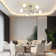 Tameya Sputnik Modern Linear Chandelier With Milky White Glass Shade