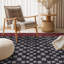 Tapis à damier gris ardoise, lavable à la machine, en polyester avec envers antidérapant-1182061229