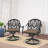 Outdoor Cast Aluminum Swivel Chair, 360° Swivel Function, with Random Color Cushion (Set of 2)