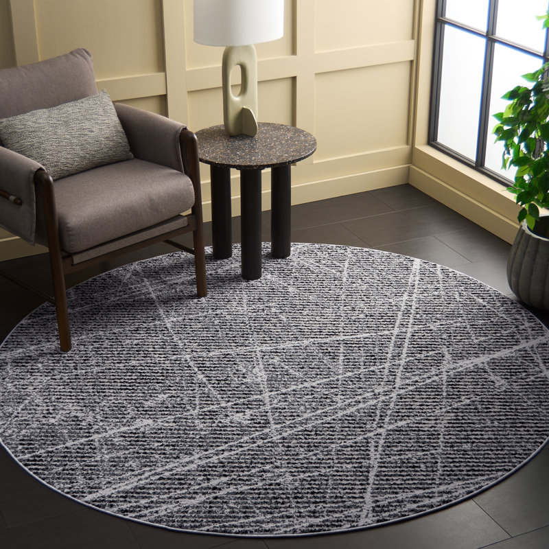 Mila 236 Performance Abstract Rug, Round 6'7"