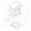 Table d'appoint avec tiroir de rangement et armoire - Placage vert antique-1100737232