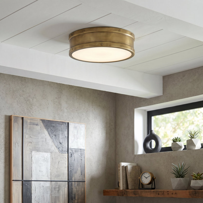 Annigje LED Flush Mount, Weathered Brass