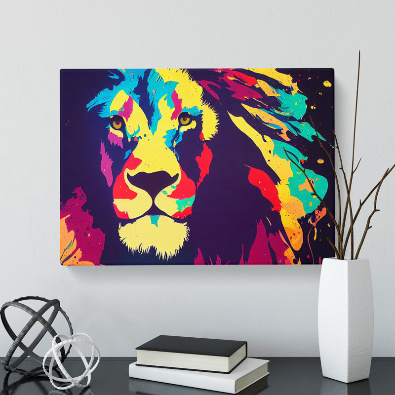 Splashed Lion Vol.1 Abstract - Wrapped Canvas, 35cm H x 50cm W x 3cm D