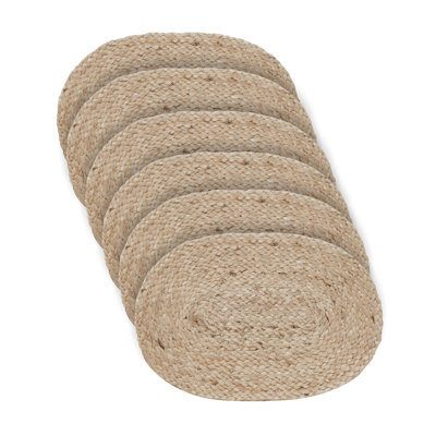 Natural Jute Placemat Set of 6 10x15