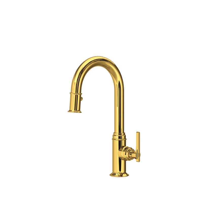 Southbank Pull-Down Bar/Food Prep Kitchen Faucet, Unlacquered Brass