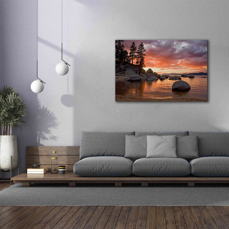 «Sand Harbor Sunset» par Mike Jones, estampe numérique sur toile, H 40 po x l 60 po x P 1,5 po