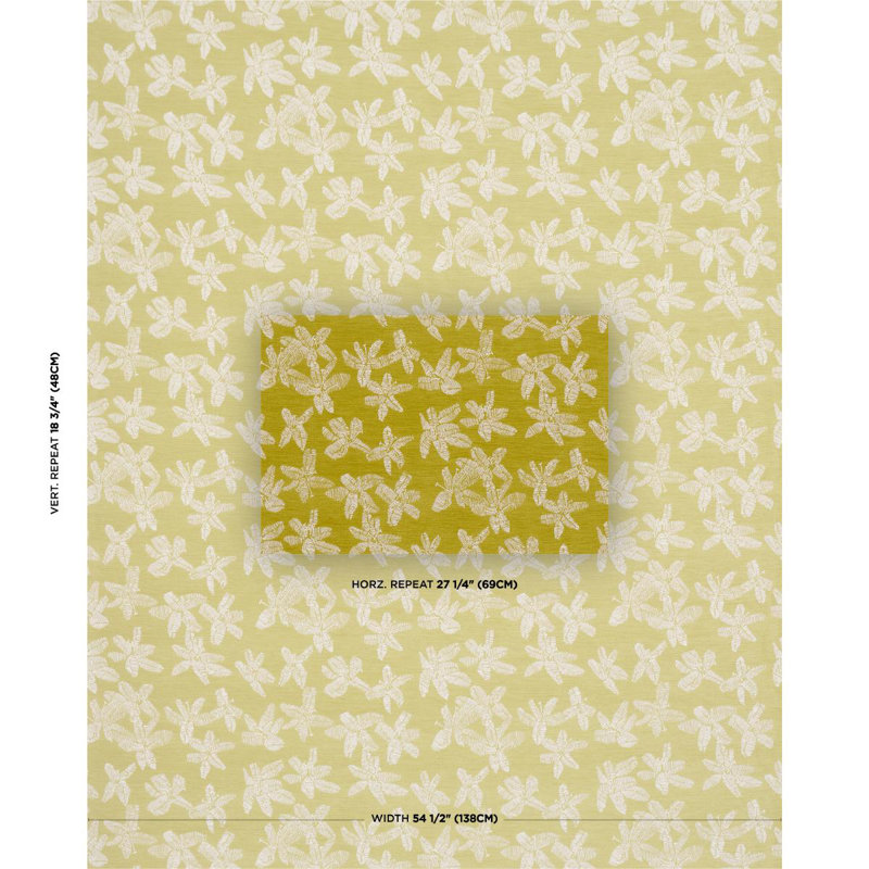 Schumacher X Caroline Z Hurley Hibiscus Fabric, Yellow