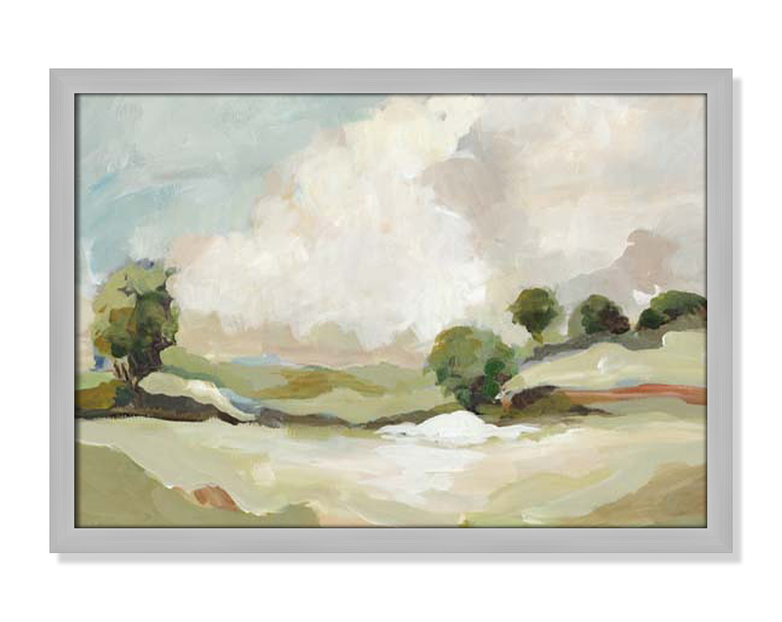 Pastoral Land Print, Silver, 17" H x 23" W x 1.25" D