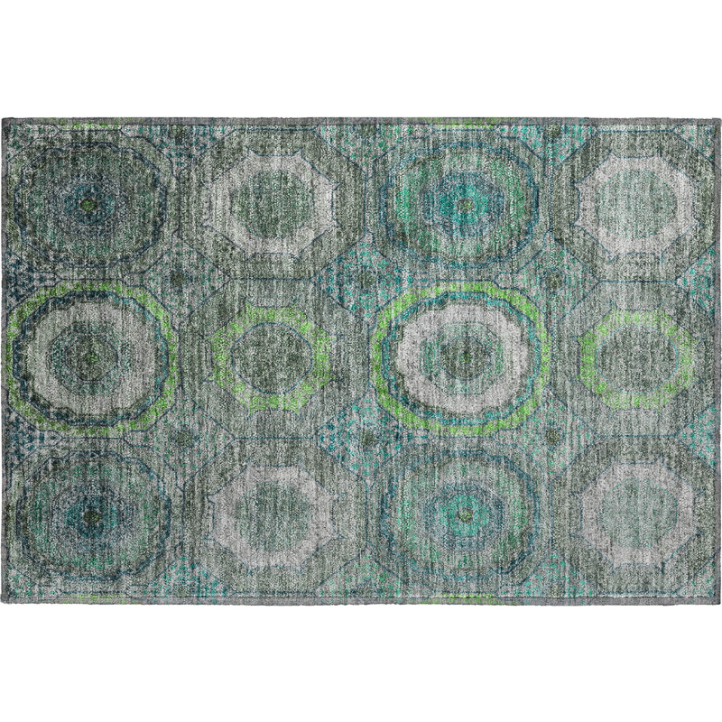 Premium Machine Washable Mayfield AMF2050 Panel Rug, 1'8" x 2'6", Teal