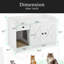 Enceinte de litière pour chat, meubles de litière cachés avec un tapis de litière pour chat, maison de chat d'intérieur avec tiroir, table d'appoint de style campagnard pour salon, blanc