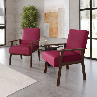 ACCENT CHAIR IN PINK LINEN Set of 2