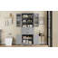Armoire de rangement avec espace de rangement multifonctionnel, portes avec tablettes de rangement, 2 tiroirs, tablette réglable, gris (même SKU: N759P293426E)