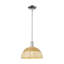 Cidalino - Mini-luminaire suspendu 1 lumière avec abat-jour tressé - Abat-jour-276928182-276928163