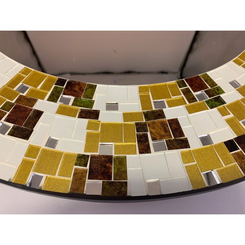 Miroir en mosaïque Zorigs, Art mural décoratif, Or/brun