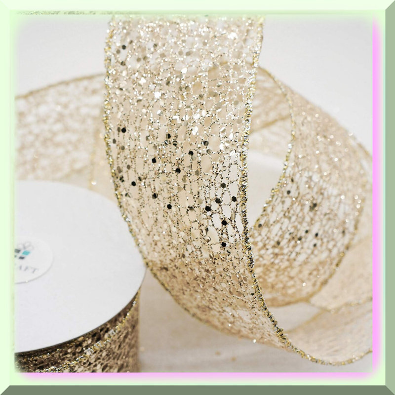 Glitter Mesh Ribbon 2.5x10 Yards