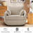 40" W Modern Soft Boucel Upholstered Swivel Barrel Chair With Removable Cushion & 2 Pillows-120705935