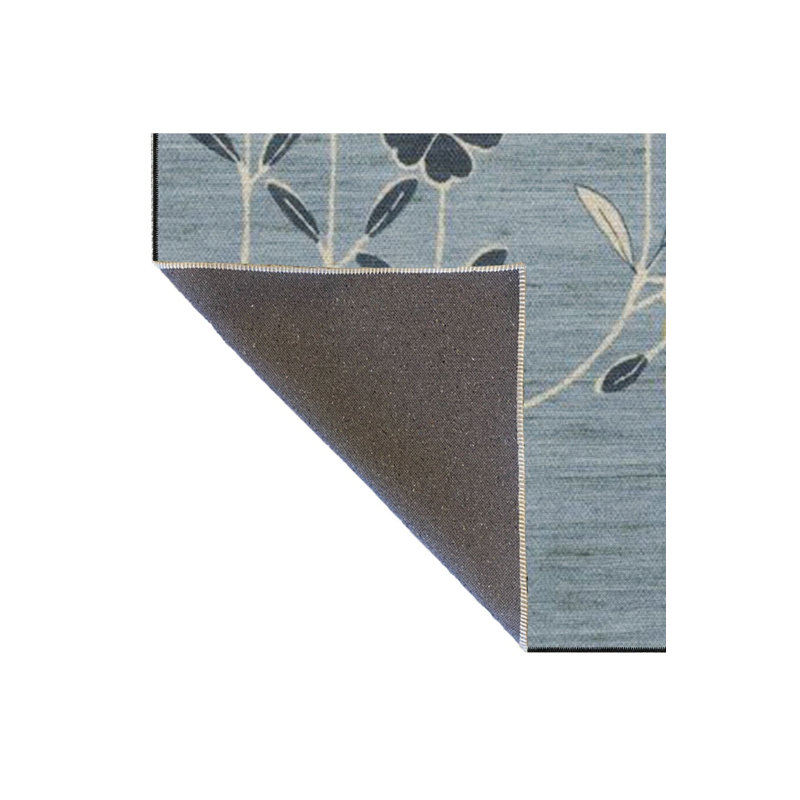 Tapis décoratif multicolore en coton à motif floral feuille lavable à la machine