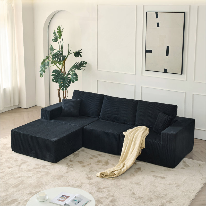 Canapé modulaire 110 po Cloud, Noir