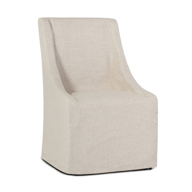 Seneca Upholstered Dining Chair, French Beige Basketweave