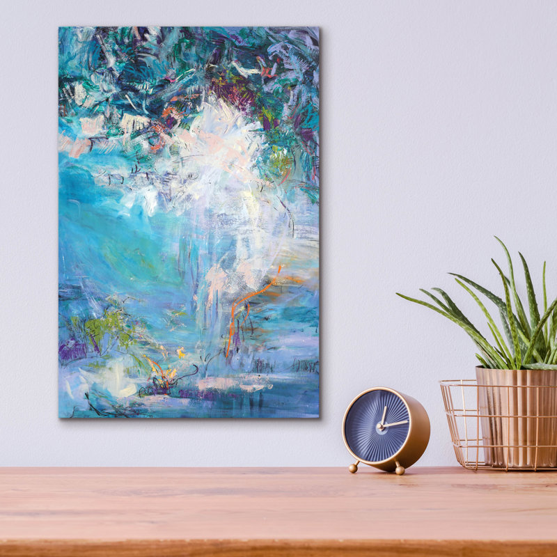 «Immersion», art mural en verre 12 po x 16 po par Dorothy Fagan