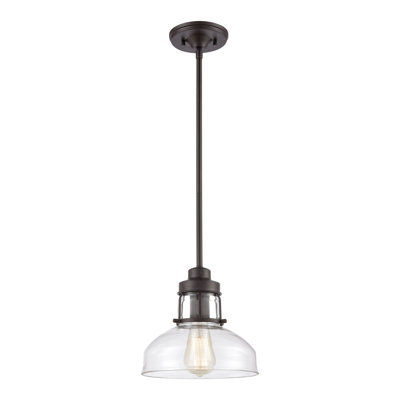 Mini-luminaire suspendu 1 lumière de 9 po de large Manhattan Boutique - bronze huilé