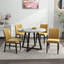 Ensemble de salle à manger 5 pièces Edo, table à tréteaux ronde et 4 chaises rembourrées Edo-1964873665-1964873669-1964873673