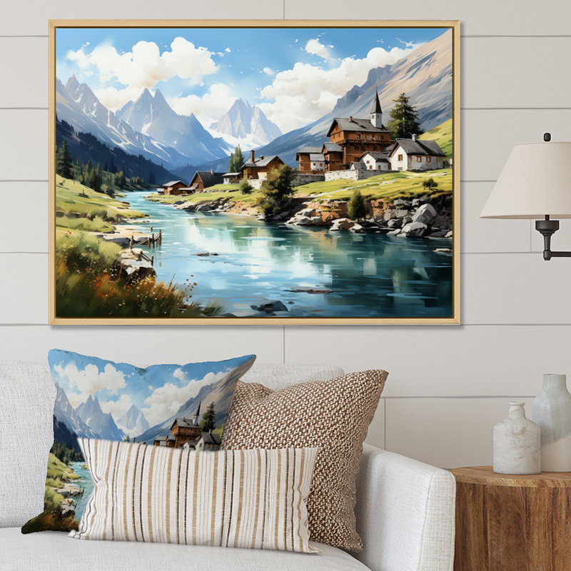 Italie, Alpes II sur impression sur toile, 30" H x 40" W, Cadre naturel flottant