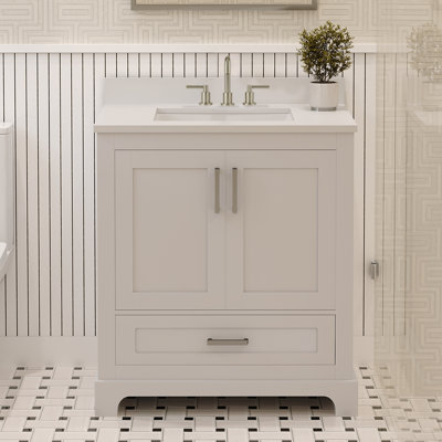 Maya 30 In. Bath Vanity Cabinet With Top In White Assembled