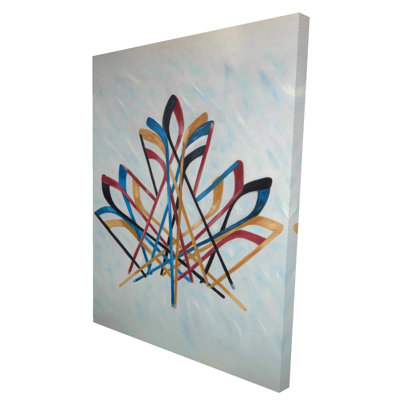 Canadian Hockey Illustrative Snow Canvas for Home Decor
