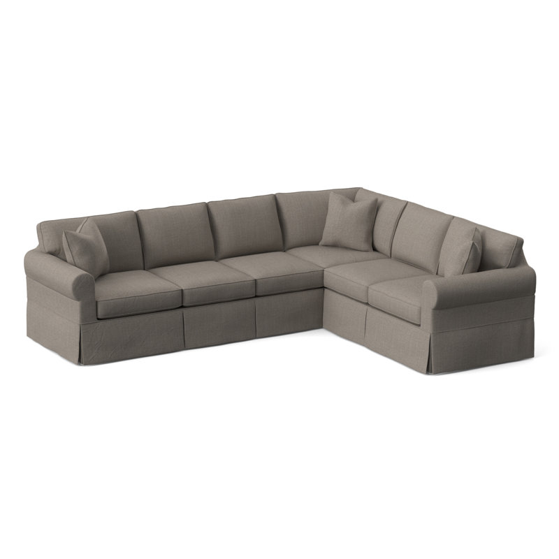 Bedford Upholstered Sectional, Stone Crypton Performance; 0884-83, Right Hand Facing